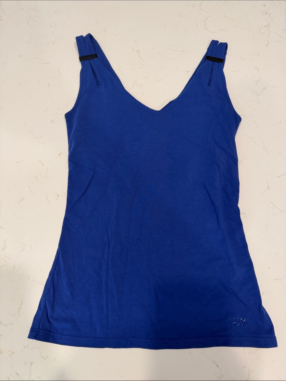 Armani Exchange Royal Blue V-Neck Tank Top